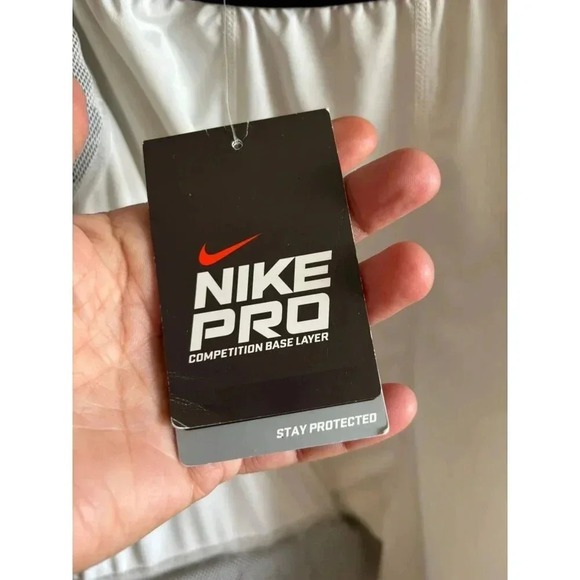 Nike Pro Mens Compression Shorts Black Padded Dri-Fit Elastic Waist White Sz 3XL - Picture 6 of 6